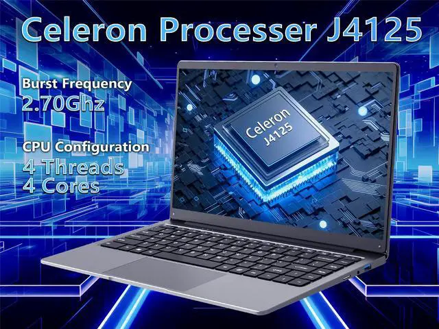 Alt view image 4 of 7 - KurieTim Laptop Computer with 8GB DDR4 RAM and 256GB SSD, Quad-Core Intel Celeron J4125, 14.1 Inch Full HD Display Notebook Laptops, Windows 11 Pro PC Laptop