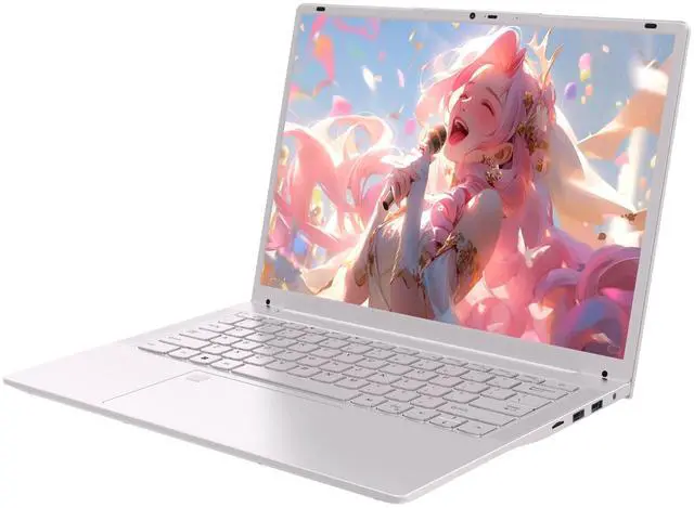 Alt view image 2 of 7 - KurieTim Student Laptop Computer, 14.1" 2K FHD IPS Display, 4C/4T Intel Celeron N5105 Processor, 16GB RAM/ 512GB SSD, Windows 11 Laptop with Fingerprint Reader, Backlit KB, Type-C, Webcam Switch, Pink