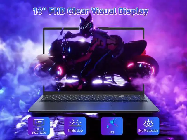 Alt view image 4 of 7 - KurieTim 16" Gaming Laptop i7-13620H(10C/16T, 3.6-4.9GHz), 32GB RAM 1TB PCIe SSD Laptop Computer with Backlit KB, Fingerprint Unlock, Numeric Keypad