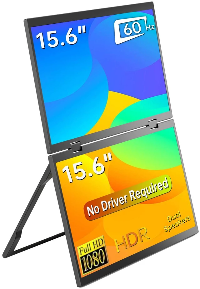 Foldable Dual Laptop Screen Extender, KurieTim 15.6