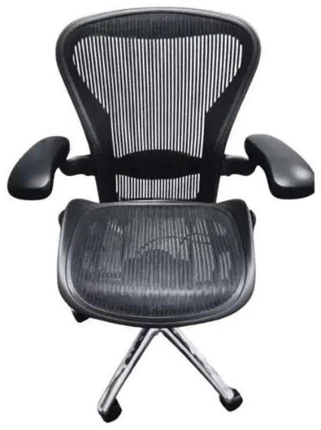Alt view image 4 of 7 - Herman Miller Aeron Size B in Polished Aluminum Base with Lifetime Warranty