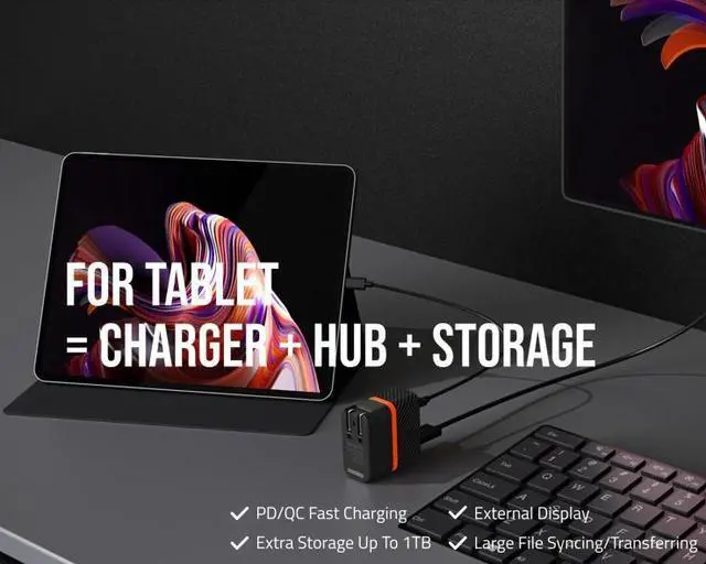 Alt view image 6 of 7 - Evolve III XPort 65W 512GB 3-in-1 Portable Charging, Storage & Cable Hub - Adapters and Changers for Computer Hardware