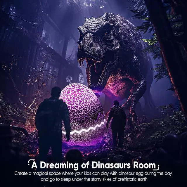 Alt view image 6 of 7 - SUMKEA Star Projector, Dinosaur Egg, White Aurora Light