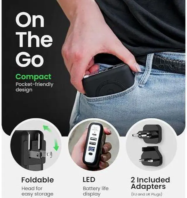 Alt view image 5 of 7 - InfinaCore Pandora Portable Power Bank Charger (P3) Global Wireless Charger usb type c wall charger, usb c battery pack power delivery, Fast Charge Phone Laptop Charger Travel with LED Display