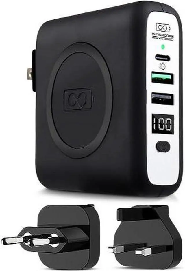 Main image of InfinaCore Pandora Portable Power Bank Charger (P3) Global Wireless Charger usb type c wall charger, usb c battery pack power delivery, Fast Charge Phone Laptop Charger Travel with LED Display