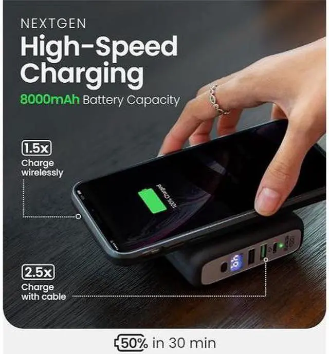 Alt view image 3 of 7 - InfinaCore Pandora Portable Power Bank Charger (P3) Global Wireless Charger usb type c wall charger, usb c battery pack power delivery, Fast Charge Phone Laptop Charger Travel with LED Display