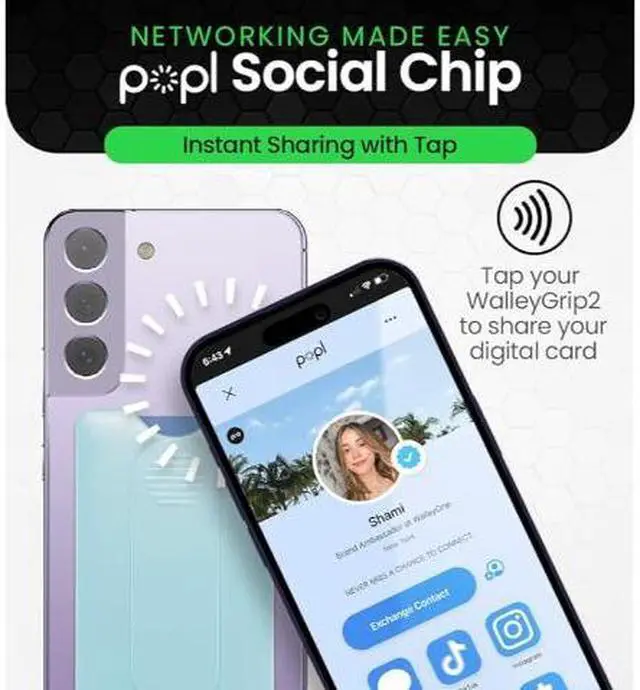 Alt view image 3 of 5 - WalleyGrip 2.0 All-In-One Magnetic Phone Wallet, Comfortable Finger Loop Grip & Kickstand (Popl NFC Chip) Detachable MagSafe RFID Card Holder Mount | Holds 3 Cards | Safe Hands-Free Payments Purple