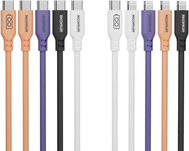 Alt view image 4 of 5 - InfinaCore: Silicone Lightning Charging Cable 60W for iPhone, iPad Black