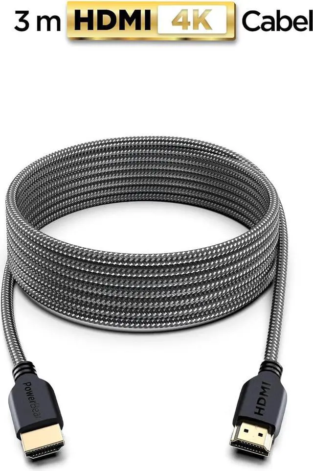 Alt view image 2 of 7 - PowerBear 4K HDMI Cable | High Speed Hdmi Cables, Braided Nylon & Gold Connectors, 4K @ 60Hz, Ultra HD, 2K, 2 packs 20"