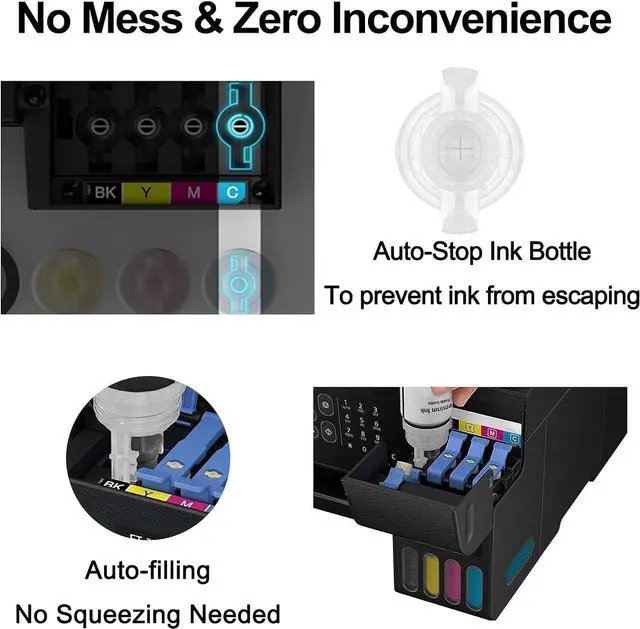 Alt view image 7 of 7 - Printers Jack Compatible 502 T502 Refill Ink Bottles Replacement for EcoTank ET-2750 ET-3750 ET-4750 ET-2760 ET-3760 ET-4760 ET-2700 ET-3700 ET-3710 ET-15000 ST-2000 ST-3000 ST-4000 Printer