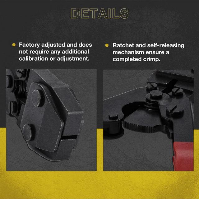 Alt view image 2 of 7 - KOTTO Ratchet PEX Crimping Clamp Cinch Tool & Pipe Hose Cutter Meets ASTM 2098 & Stainless Steel Pipe Clamps, Pipe Fitting Tool Kit Sizes 3/8" to 1" - 20 pcs 1/2", 10 pcs 3/4" Clamps With Storage Bag