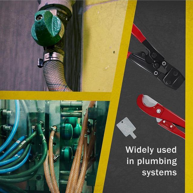 Alt view image 6 of 7 - KOTTO Ratchet PEX Crimping Clamp Cinch Tool & Pipe Hose Cutter Meets ASTM 2098 & Stainless Steel Pipe Clamps, Pipe Fitting Tool Kit Sizes 3/8" to 1" - 20 pcs 1/2", 10 pcs 3/4" Clamps With Storage Bag