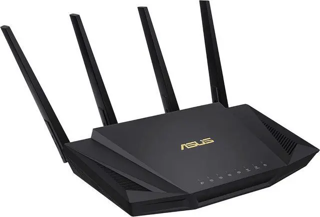 Main image of ASUS - AX3000 DUAL-BAND WIFI 6 WIRELESS ROUTER WITH LIFE TIME INTERNET SECURITY - BLACK