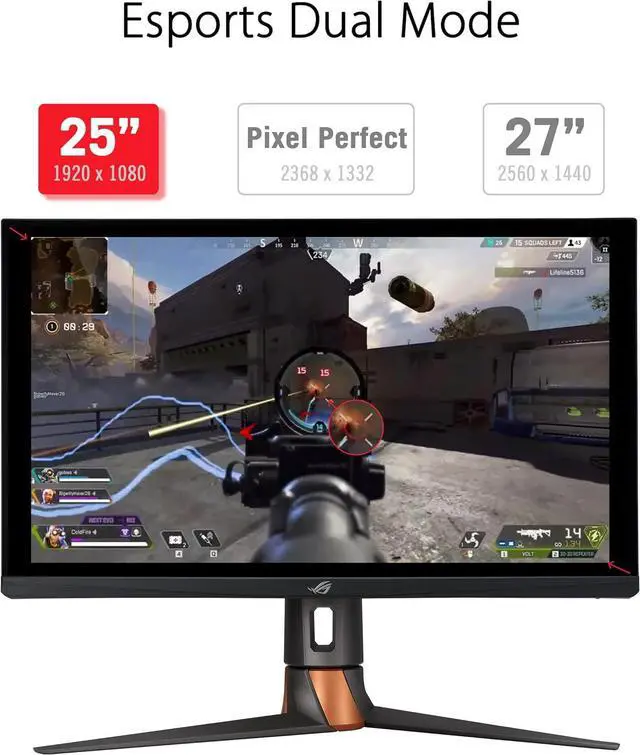 Alt view image 4 of 6 - ASUS PG27AQN 27" WQHD 1440P IPS 360Hz ROG Swift HDR 1ms, G-SYNC, NVIDIA Reflex Latency Analyzer, Height Adjustable, DisplayPort, USB Gaming Monitor
