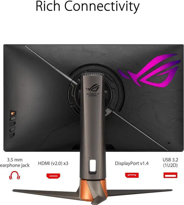 Alt view image 2 of 6 - ASUS PG27AQN 27" WQHD 1440P IPS 360Hz ROG Swift HDR 1ms, G-SYNC, NVIDIA Reflex Latency Analyzer, Height Adjustable, DisplayPort, USB Gaming Monitor