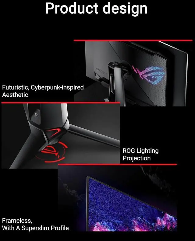 Alt view image 6 of 6 - ASUS ROG Swift 32" 4K OLED Gaming Monitor (PG32UCDM) - UHD (3840 x 2160), QD-OLED, 240Hz, 0.03ms, G-SYNC Compatible, Custom Heatsink, Graphene Film, 99% DCI-P3, True 10-bit, 90W USB-C