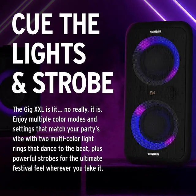 Alt view image 4 of 4 - Klipsch GIG-XXL Wireless Party Speaker with Karaoke Mic and Guitar Input (2023)