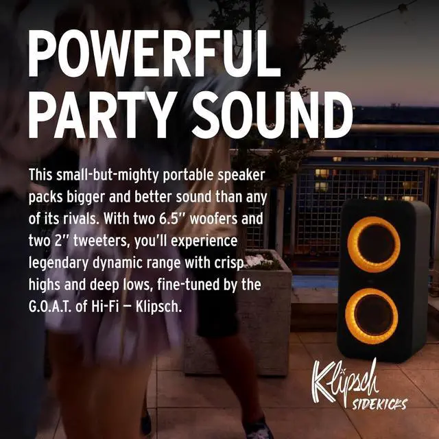 Alt view image 3 of 4 - Klipsch GIG-XXL Wireless Party Speaker with Karaoke Mic and Guitar Input (2023)