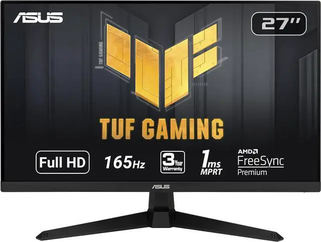 Alt view image 2 of 6 - ASUS TUF Gaming 27" 1080P Gaming Monitor (VG277Q1A) - Full HD, 165Hz (Supports 144Hz), 1ms, Extreme Low Motion Blur, FreeSync Premium, Shadow Boost, Eye Care, HDMI, DisplayPort, Tilt Adjustable