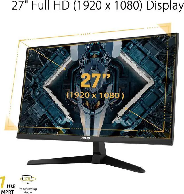 Main image of ASUS TUF Gaming 27" 1080P Gaming Monitor (VG277Q1A) - Full HD, 165Hz (Supports 144Hz), 1ms, Extreme Low Motion Blur, FreeSync Premium, Shadow Boost, Eye Care, HDMI, DisplayPort, Tilt Adjustable