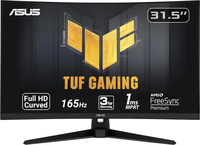 Main image of ASUS TUF Gaming VG328H1B 32" (31.5" Viewable) Full HD 1920 x 1080 165Hz (OC) 1ms (MPRT) HDMI 2.0 Extreme Low Motion Blur Flicker-Free AMD FreeSync Built-in Speakers Backlit LED Curved Gaming Monitor