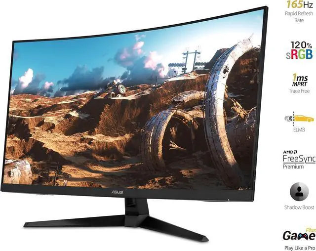 Alt view image 4 of 6 - ASUS TUF Gaming VG328H1B 32" (31.5" Viewable) Full HD 1920 x 1080 165Hz (OC) 1ms (MPRT) HDMI 2.0 Extreme Low Motion Blur Flicker-Free AMD FreeSync Built-in Speakers Backlit LED Curved Gaming Monitor
