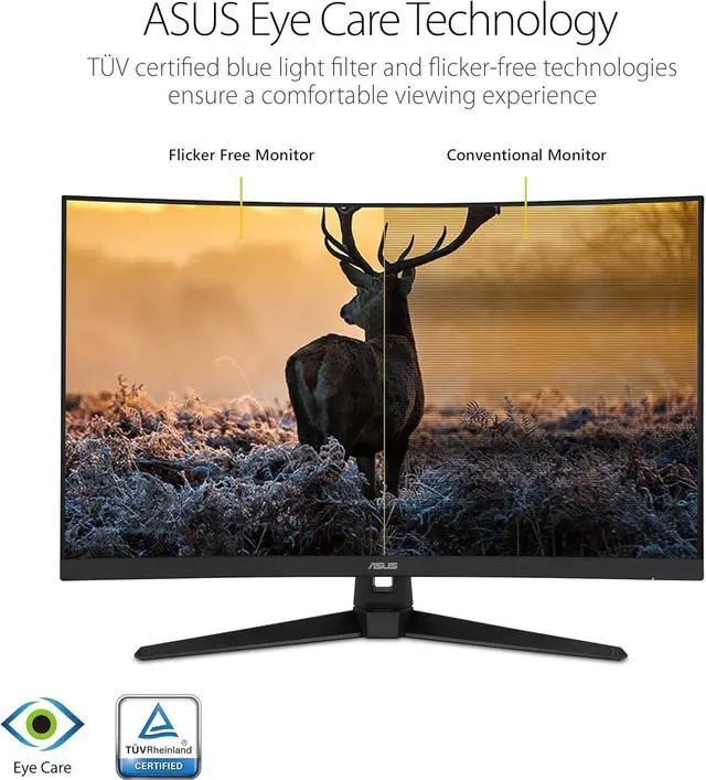 Alt view image 3 of 6 - ASUS TUF Gaming VG328H1B 32" (31.5" Viewable) Full HD 1920 x 1080 165Hz (OC) 1ms (MPRT) HDMI 2.0 Extreme Low Motion Blur Flicker-Free AMD FreeSync Built-in Speakers Backlit LED Curved Gaming Monitor