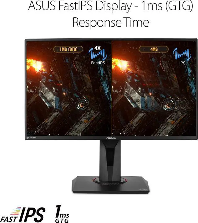 Alt view image 4 of 7 - ASUS TUF GAMING VG259QM 25'' (Actual size 24.5") Full HD 1920 x 1080 1ms 280Hz (OC) 2xHDMI DisplayPort G-SYNC Compatible Built-in Speakers HDR 400 Backlit LED IPS Gaming Monitor