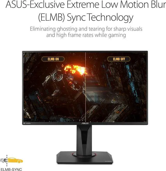 Alt view image 5 of 7 - ASUS TUF GAMING VG259QM 25'' (Actual size 24.5") Full HD 1920 x 1080 1ms 280Hz (OC) 2xHDMI DisplayPort G-SYNC Compatible Built-in Speakers HDR 400 Backlit LED IPS Gaming Monitor