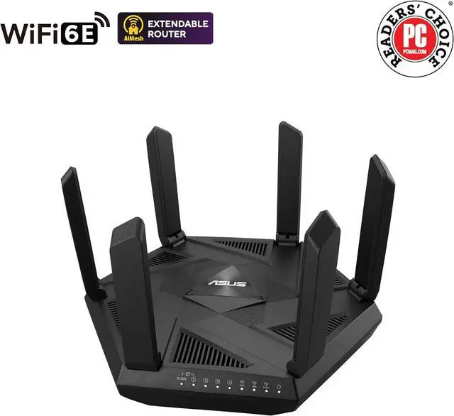 Alt view image 3 of 7 - ASUS RT-AXE7800 Tri-band WiFi 6E (802.11ax) Router, 6GHz Band, ASUS Safe Browsing, Upgraded Network Security, Instant Guard, Built-in VPN Features, Free Parental Controls, 2.5G Port, AiMesh Support