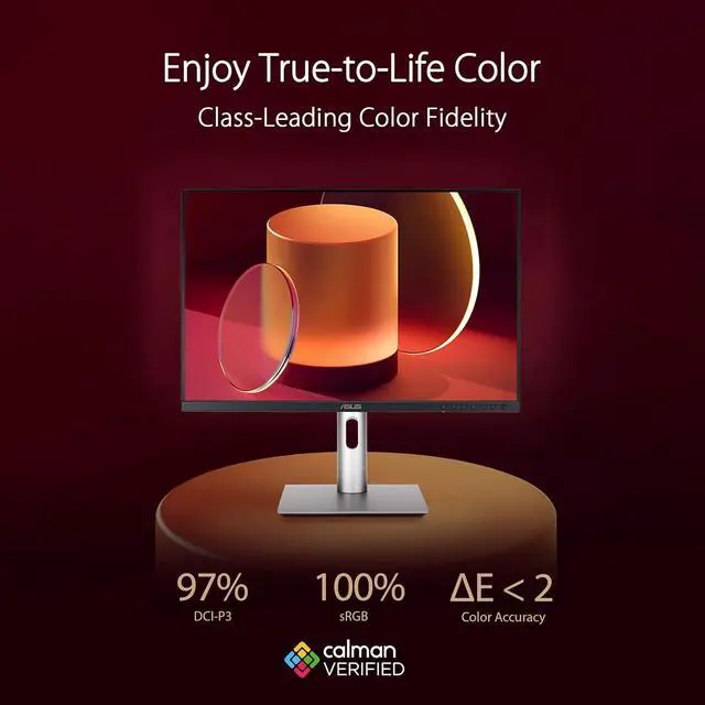 Alt view image 6 of 7 - ASUS ProArt Display 24" (24.1" viewable) 16:10 HDR Professional Monitor (PA248CRV) - IPS, (1920 x 1200), 97% DCI-P3, Delta E < 2, Calman Verified, USB-C PD 96W, DisplayPort, Daisy-Chain