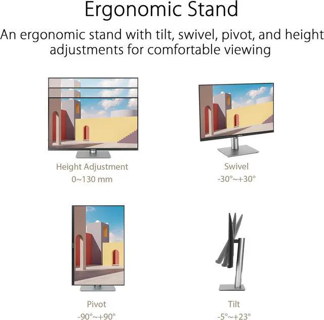 Alt view image 5 of 7 - ASUS ProArt Display 24" (24.1" viewable) 16:10 HDR Professional Monitor (PA248CRV) - IPS, (1920 x 1200), 97% DCI-P3, Delta E < 2, Calman Verified, USB-C PD 96W, DisplayPort, Daisy-Chain