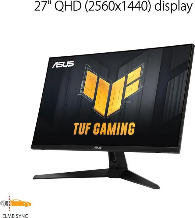 Alt view image 2 of 7 - ASUS TUF Gaming 27" 1440P HDR Monitor (VG27AQ3A) - QHD (2560 x 1440), 180Hz, 1ms, Fast IPS, 130% sRGB, Extreme Low Motion Blur Sync, Speakers, Freesync Premium, G-SYNC Compatible, HDMI, DisplayPort
