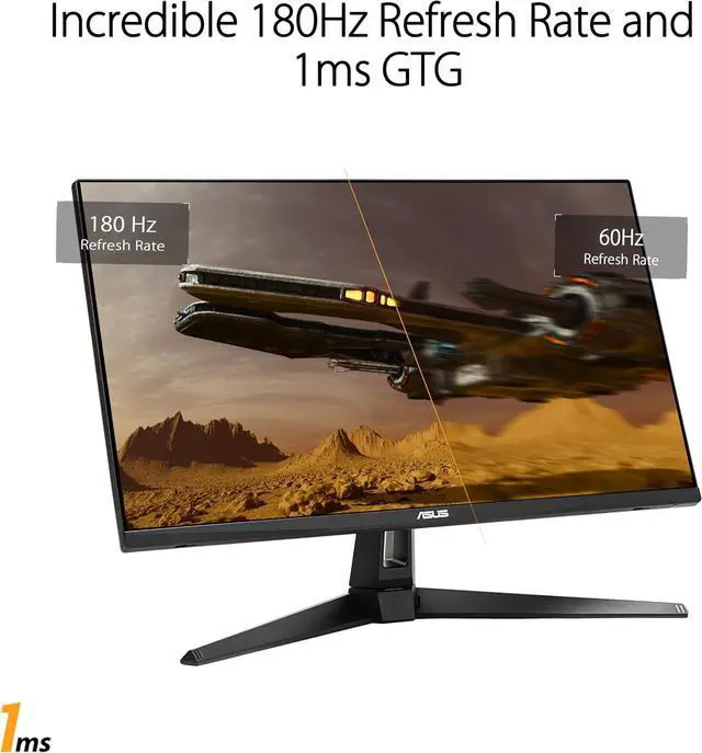 Alt view image 6 of 7 - ASUS TUF Gaming 27" 1440P HDR Monitor (VG27AQ3A) - QHD (2560 x 1440), 180Hz, 1ms, Fast IPS, 130% sRGB, Extreme Low Motion Blur Sync, Speakers, Freesync Premium, G-SYNC Compatible, HDMI, DisplayPort