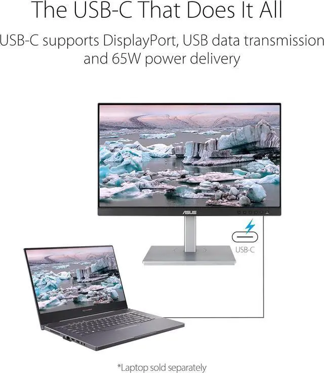 Alt view image 3 of 6 - ASUS ProArt PA247CV 24" (23.8" Viewable) 75Hz 1080P FHD IPS USB Hub USB-C HDMI DisplayPort with Daisy-chaining, Calman Verified, Height Adjustable, Pivot, Swivel, Tilt Monitor with Built-in Speakers