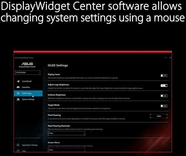 Alt view image 4 of 7 - ASUS 27" 240 Hz OLED WQHD gaming monitor 0.03ms (Gray to Gray) FreeSync Premium & G-Sync Compatible 2560 x 1440 (2K) Anti-glare micro-texture coating, 99% DCI-P3,True 10-bit, Flat Panel PG27AQDM