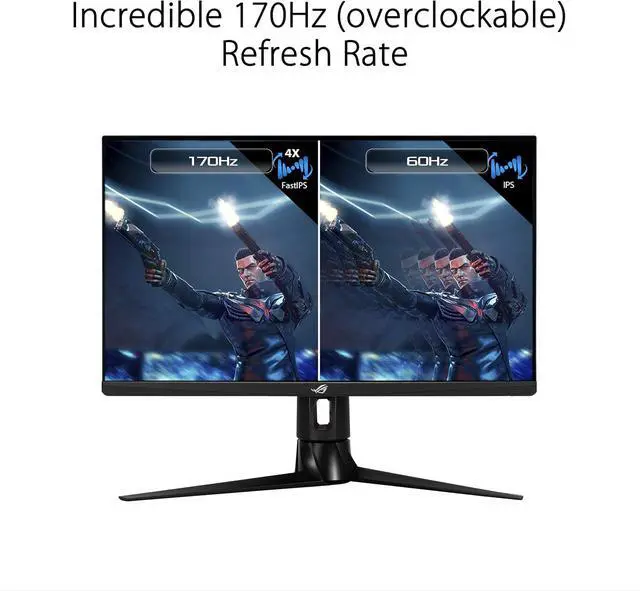 Alt view image 5 of 6 - ASUS ROG Strix XG27AQ 27 Gaming Monitor, 1440P WQHD (2560 x 1440), Fast IPS, 170Hz, 1ms, G-SYNC, Extreme Low Motion Blur Sync, Eye Care, HDMI DisplayPort USB 3.0 Hub, HDR 400