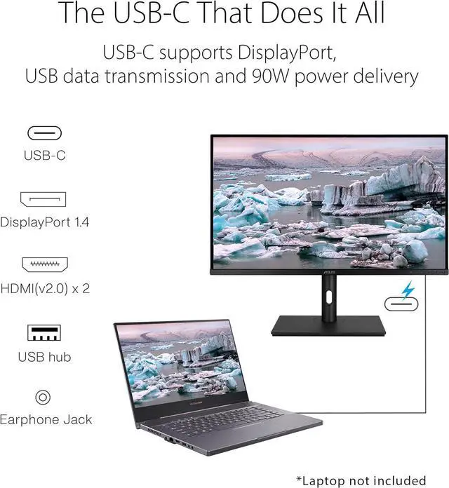 Alt view image 2 of 5 - ASUS ProArt Display 32" 1440P Monitor (PA328CGV) - QHD (2560 x 1440), IPS, 165Hz, 95% DCI-P3, 100% sRGB/Rec.709, Delta E < 2, Calman Verified, USB-C Power Delivery, DisplayPort, HDMI, USB 3.1 Hub