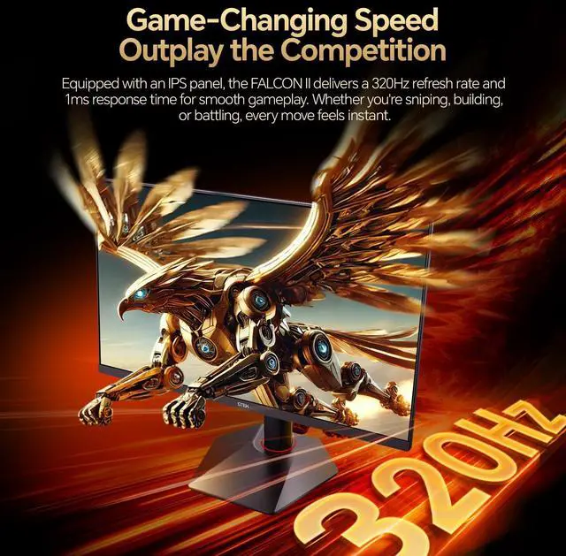 Alt view image 2 of 7 - GTek 320Hz Gaming Monitor, 27 Inch Frameless Display 2K QHD 2560X1440P Fast IPS Computer Monitor, 1ms MPRT, FreeSync, 95% DCI-P3, HDR 400,DisplayPort/HDMI, Height Adjustable