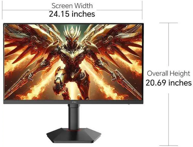Alt view image 5 of 7 - GTek 320Hz Gaming Monitor, 27 Inch Frameless Display 2K QHD 2560X1440P Fast IPS Computer Monitor, 1ms MPRT, FreeSync, 95% DCI-P3, HDR 400,DisplayPort/HDMI, Height Adjustable