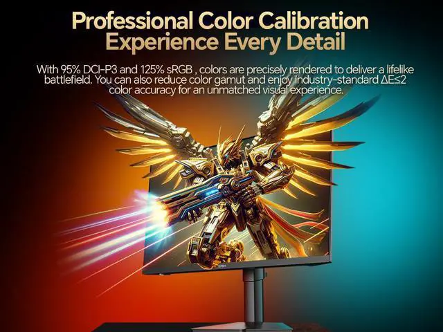 Alt view image 4 of 7 - GTek 320Hz Gaming Monitor, 27 Inch Frameless Display 2K QHD 2560X1440P Fast IPS Computer Monitor, 1ms MPRT, FreeSync, 95% DCI-P3, HDR 400,DisplayPort/HDMI, Height Adjustable