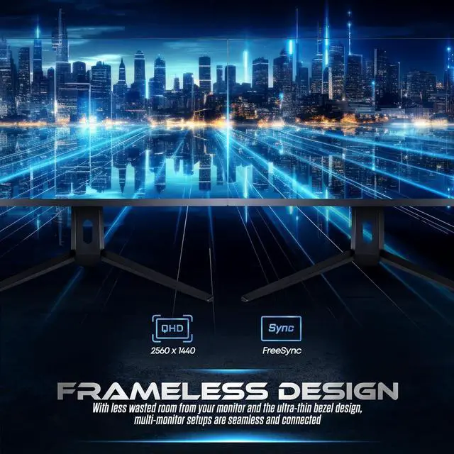 Alt view image 6 of 7 - GTek 240Hz 2K Gaming Monitor, 27 Inch Display Full WQHD 2560 x 1440P, Extreme Low Motion Blur, Fast IPS 1ms MPRT, DisplayPort/HDMI, VESA - Q2740P