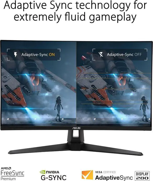 Alt view image 2 of 6 - ASUS TUF Gaming 27" 1080P HDR Monitor (VG279QM1A) - Full HD (1920 x 1080), 280Hz, 1ms, Fast IPS, Extreme Low Motion Blur Sync, Freesync Premium, G-SYNC Compatible, Speakers, Variable Overdrive