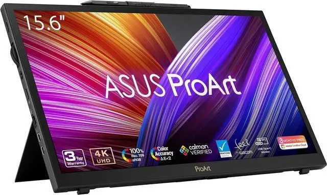 Main image of ASUS ProArt Display 15.6" 4K Pen Display (PA169CDV) - IPS, UHD (3840 x 2160), WACOM FEEL EMR, 100% sRGB, Calman Verified, PANTONE Validated, Speakers, USB-C, 10-point Touch, ASUS Dial
