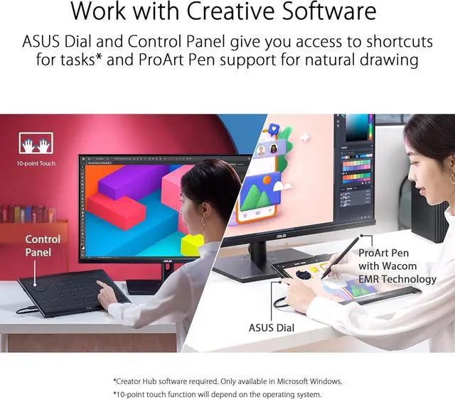 Alt view image 2 of 6 - ASUS ProArt Display 15.6" 4K Pen Display (PA169CDV) - IPS, UHD (3840 x 2160), WACOM FEEL EMR, 100% sRGB, Calman Verified, PANTONE Validated, Speakers, USB-C, 10-point Touch, ASUS Dial