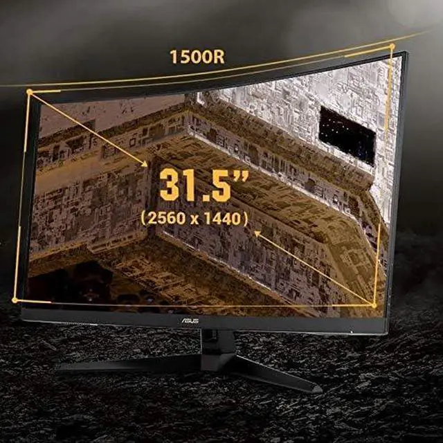 Alt view image 4 of 6 - ASUS TUF Curved Gaming Monitor 32" 165Hz QHD HDR Curved Monitor - 2560 x 1440, 1ms, Extreme Low Motion Blur, Speaker, FreeSync Premium, VESA Mountable, DisplayPort, HDMI VG32VQ1B