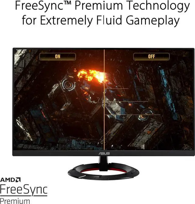 Alt view image 4 of 5 - ASUS (VG249Q1R TUF Gaming 23.8 1080P Monitor - Full HD, IPS, 165Hz (Supports 144Hz), 1ms, Extreme Low Motion Blur, Speaker, FreeSync Premium, Shadow Boost, VESA Mountable, DisplayPort, HDMI,Black