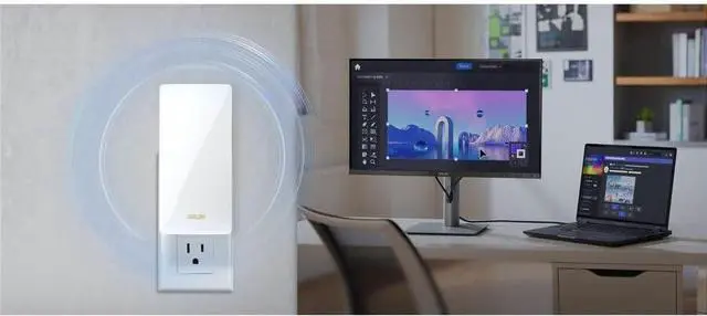 Alt view image 5 of 7 - ASUS RP-BE58 BE3600 Dual Band WiFi 7 (802.11be) Range Extender, AiMesh Extender for Seamless mesh WiFi; Works with Any WiFi Router