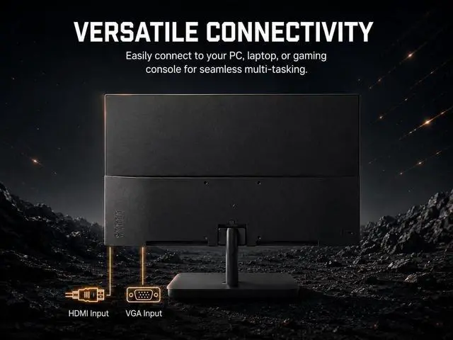 Alt view image 5 of 7 - GTek 22 Inch Gaming Monitor, FHD 1080P 120Hz VA Panel, 1ms MPRT, FreeSync/G-Sync Compatible, HDMI VGA Audio-in, Eye Care, Ultra-Slim Flat Screen for Gaming & Office