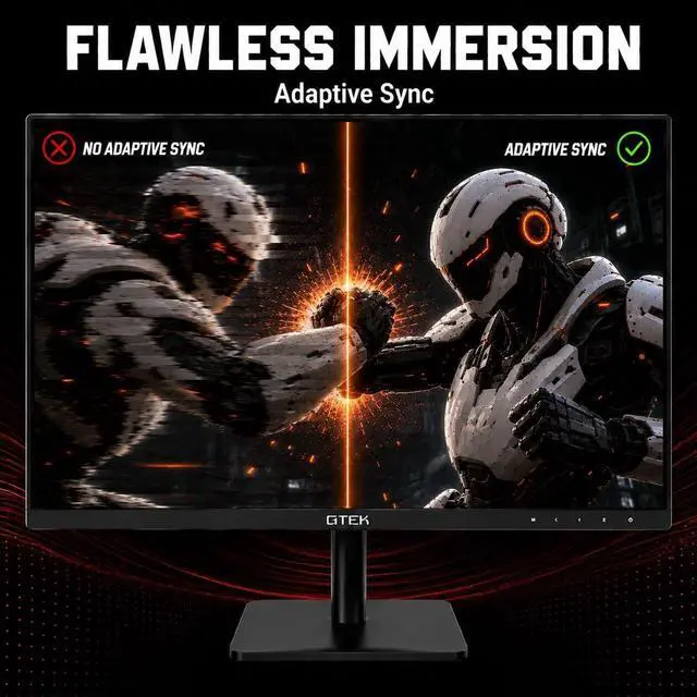 Alt view image 4 of 7 - GTek 22 Inch Gaming Monitor, FHD 1080P 120Hz VA Panel, 1ms MPRT, FreeSync/G-Sync Compatible, HDMI VGA Audio-in, Eye Care, Ultra-Slim Flat Screen for Gaming & Office